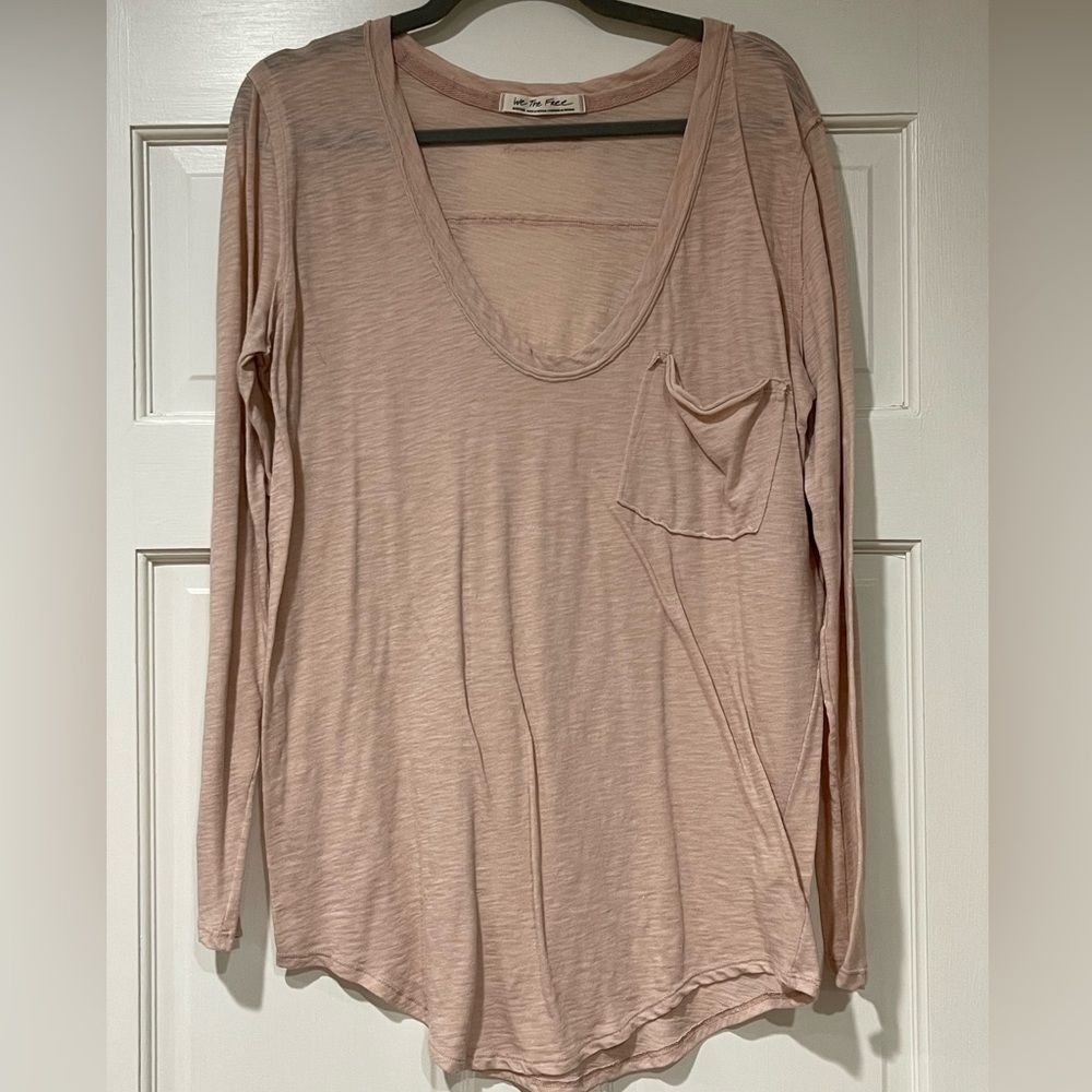 EUC Free People Women's Betty Tee Shirt Med Misty Mink